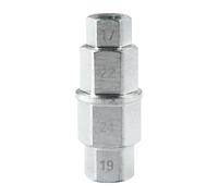 Lotsdonxia Tire Hex Shaft, Recessed Quad Sleeve, 4-in-1 Steel Front Wheel Spindle Removal 17mm, 19mm, 22mm, 24mm Repair Tool for Motorcycles (Silver)