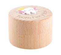 Lotsdonxia Tooth Fairy Box for Birthday Gifts Children's Milk Teeth Storage Memorable Keepsake with Beautifully Crafted 3D Carving Wooden Storage Box