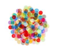 Lotsdonxia Transparent Maths Counters, 10-Colour Bingo Chips, Plastic Clear Markers for Light Boxes, Classroom Activities & Preschool Learning (250Pcs)