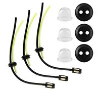 Lotsdonxia Universal Fuel Hose Kit 3 Sets with Hoses, Bubbles, Oil Plugs for Strimmer, Lawnmower, Brush Cutter, Flexible, Easy-Install Petrol Line Replacement