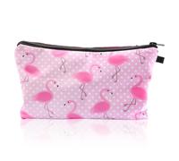 Lotsdonxia Waterproof Cosmetic Bag for Travel - Cute Flamingo Design Makeup Pouch, Portable Toiletry Organizer, Storage Bag for Women