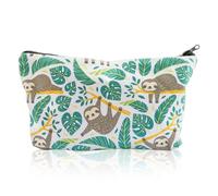 Lotsdonxia Waterproof Cosmetic Bag for Travel - Cute Sloth Design Makeup Pouch, Portable Toiletry Organizer, Storage Bag for Women