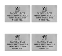 Lotsdonxia Weatherproof Aluminium Parcel Delivery Sign, Self-Adhesive "PLEASE LEAVE IN PARCEL BOX" Stickers, box bold sign for Home & Office, Secure Package Solution (4Pcs)