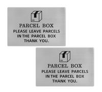 Lotsdonxia Weatherproof Aluminium Parcel Delivery Sign, Self-Adhesive "PLEASE LEAVE IN PARCEL BOX" Stickers, box bold sign for Home & Office, Secure Package Solution (2Pcs)
