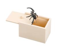 Lotsdonxia Wooden Spider Scare Prank Box - Fun Jokes and Mischief Handmade Scare Toy for Halloween, April Fool's Day, and Gags for Kids & Adults