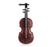 Lotsdonxia World's Smallest Violin Miniature Props, 1 Pc Red Plastic Mini Instrument Model - 8.5cm Realistic Desk Decor & Novelty Gift