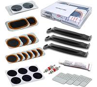 LotsJoy Bicycle tyre kit, high performance bicycle tube patch kit with portable storage box for cyclists, motorcycles, BMX, off-road vehicles and more inflatable rubber