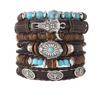 LOTSOF Western Turquoise Beaded Bracelet, Chic Stack Beaded Western Style for Country Concerts, Cowgirl Outfits & Boho Jewelry, Springs1, Turquoise Beads, no gemstone