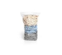Lotta Loops by Friendly Loom - Glacier Pack (Traditional Size) Powder Blue, Winter White, Silver Cotton Loops Makes 6 Potholders apprx 6" x 6"by Harrisville Designs Made in The USA