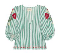 Lotta Stripes Organic Cotton Blouse Green M/L