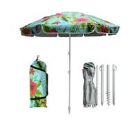 LOTTAFUN Portable Beach Umbrella 6ft - Lightweight Adjustable Outdoor Patio and Beach Umbrella Sun Shade with Sand Anchor & Carry Bag, Outdoor Folding