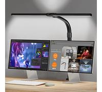 LOTTBUTY LED Desk Lamp for Study,24W Double Head Desk Lamps Office,Eye Protection Desk Light with Clamp,25 Lighting Modes,Monitor Light Bar for Study/Working/Computer/Reading/Workbench/Painting
