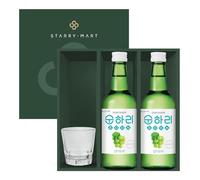 Lotte Chum Churum SOONHARI Soju Gift Box Set - Green Grape Flavour 12% Alc/vol 350ml (Pack of 2)