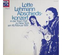 Lotte Lehmann - Abschieds-Konzert in der Town Hall zu New York am 16. Februar 1951 [Vinyl LP] [Schallplatte]