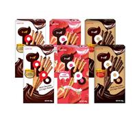 Lotte Toppo 40g x 6 Pack - Vanilla, Strawberry, Cocoa Chocolate | Crunchy Biscuit Sticks with Cream Filling (Assorted)
