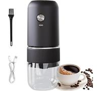 LOTTEDS Electric Burr Coffee Grinder, Portable USB Rechargeable Mini Coffee Grinder, Adjustable Grind Settings, Cordless Electric Coffee Maker (Black)