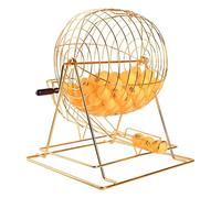 Lottery Drawing Machine,Metal Bingo Cage Wheel, Bingo Game Set Holds 200 Balls, Large Capacity and Easy Operation, for Entertainment Venues Large Groups, Parties(Gold,Bring 50 balls)