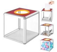 Lottery Lucky Box, Acrylic Donation Ballot Box, Square Raffle Ball Game Box, Transparent Ticket Holder, Fundraising Cubic Storage Container, Clear Suggestion Comment Vote Tip Jar