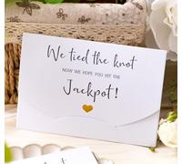 Lottery Ticket Holders Wedding Favor Idea, Lottery Ticket Wallet, Wedding Favors, We Tied the Knot Now We Hope You Hit the Jackpot (We Tied the Knot - Gold Foil, 100 Pack)