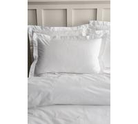 Bianca Lottie Floral Embroidery 180 Thread Count Cotton Oxford Pillowcase White