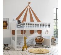 (Lottie Midsleeper Cabin Bed with Straight Ladder in Classic White) Lottie Midsleeper Cabin Bed in Classic White