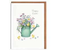 Lottie Murphy - Chicks & Watering Can Easter Card - ‘Happy Easter’ - Card for loved ones - Luxury 300gsm Card - 12.7 x 17.7cm