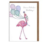 Lottie Murphy Flamingo Birthday Card - 'Have A Fabulous Birthday!' - Female Birthday Card - Card for Her