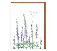 Lottie Murphy Foxgloves Floral Thinking of You Card - 'Thinking of you' - Sympathy Card - Card for Her