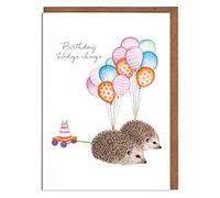 Lottie Murphy Hedgehogs Birthday Card - 'Birthday Hedge-hugs' - Female Birthday Card - Card for Her