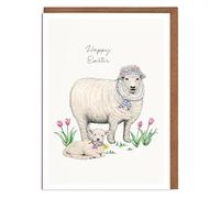 Lottie Murphy - Sheep & Lamb Easter Card - 'Happy Easter'
