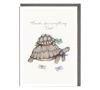 Lottie Murphy - Tortoise & Baby Father’s Day Card - ‘Thanks For Everything Dad’ - Card for Him - Designed & Printed in the UK - Luxury 300gsm Card - 12.7 x 17.7cm