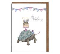 Lottie Murphy - Tortoise Birthday Card - ‘It’s Your Birthday!’ - Female Birthday Card for Her - Designed & Printed in the UK - Luxury 300gsm Card - 12.7 x 17.7cm