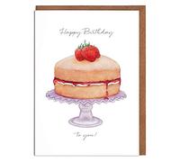 Lottie Murphy Victoria Sponge Cake Birthday Card - 'Happy Birthday to you!' - Female Birthday Card - Card for Her