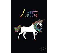 Lottie Unicorn Journal: Personal Name Notebook, Medium Ruled, 7mm Line Spacing, Numbered Pages, With Contents and Index Pages, Bullet Point Planner, ... Personalized Notebooks For Girls And Women)