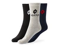Lotto 12 Pairs Men's / Women's Tennis Socks Made of Soft and Breathable Cotton, Black, White, Assorted Colours - OEKO-TEX Certified, Mixed Colours, 39-42 Taille Tall