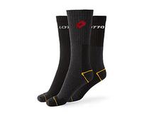 Lotto 12 Pairs of Professional Work Socks for Men, Cotton, Super Breathable and Durable, Reinforced Toe and Heel, Oeko-Tex Certified, Black, black, 43-46 Kurz