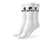 Lotto 12 pairs of unisex tennis socks made of breathable, soft cotton, Oeko-Tex certified, white, White