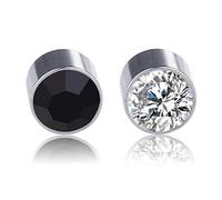 Lottoy® 1 Pair Unisex Weight Loss Ear Stud, Healthy Stimulating Acupoints Magnetic Therapy Earrings (White&Black)