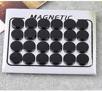 Lottoy 12 Pairs Round Zircon Magnet Stud Earring, Unisex Magnetic Rhinestone Ear Studs 6/8/10mm (10mm, Black)