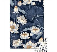 Lotus 1000 Piece Puzzles For Adults Creative Rectangular Puzzle Wooden Puzzle Puzzle Jigsaw for Friends Family 1000pcs (75x50cm)