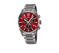 Lotus 18682/5 Men's Stainless Steel Watch in Grey/Red 42 mm Water Resistance 10 Bar, Grey-red
