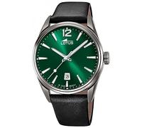 Lotus 18685/4 Men's Stainless Steel and Leather Watch in Grey/Green/Black 42 mm Water Resistance 10 Bar, Grey/Green/Black