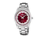Lotus 18898/5 Women's Stainless Steel Watch in Silver-Red 38 mm Water Resistant 5 Bar, Silver-red
