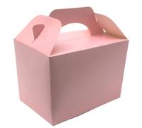 Lotus 20 x Children/Kids Plain Coloured Party Boxes Carry Food Meal Fun Picnic Birthday Wedding Favour/Baby Shower Party Halloween Trick or Treat Box Loot Bag (Baby Pink)