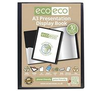 Lotus A3 10-Pocket Black Presentation Display Book - Ideal Organizer for Professionals, Business, Students, Projects, Schools, and Colleges - Pack of 2 - Enhance Your Document Management - 78243