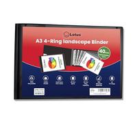LOTUS- A3 95% Recycled 4-D Landscape Ring Binder File Folder:The Ultimate Eco-Friendly Solution for Organizing Artwork Crafted with Care for Sustainable Creativity (4)