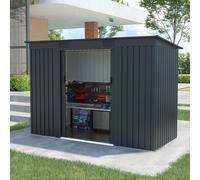 Lotus Adonis Pent Metal Garden Shed - 9x4ft - Anthracite Grey