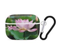 Lotus Airpod Pro Case AirPods 2 Case for Women Hard Shell Protective Cover with Carabiner Keychain Compatible with AirPods Case 2nd 1st Generation, Front LED Visible White