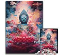 Lotus And Buddha Statue Jigsaws 1000 Pieces for Adults Wooden Jigsaw Puzzles for Adults for Parents, Lovers, Friends Age 1000 PCS(75x50cm)