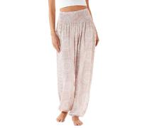 Lotus and Luna Women's Harem Pants Thai Pants for Beach & Lounge High Waisted Flowy Boho Pants Genie Pants Yoga Pants, Casablanca, M Petite